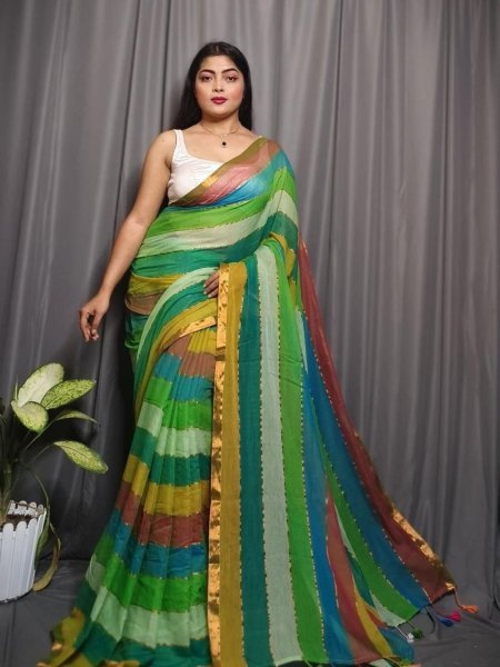 Most-Loved Mull Cotton Rainbow Saree Daily & Festive Wear Sarees 