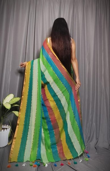 Most-Loved Mull Cotton Rainbow Saree Daily & Festive Wear Cotton Sarees Wholesale