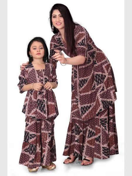 Mother Daughter Designed Beautiful Printed Co ord Set Combo Mom-Doughter Collection