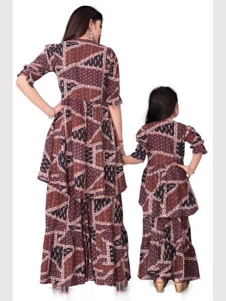 Mother Daughter Designed Beautiful Printed Co ord Set Combo Mom-Doughter Collection