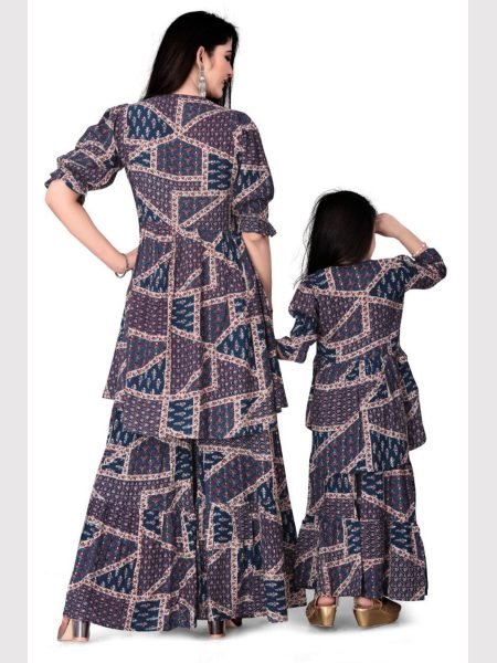 Mother Daughter Designed Beautiful Printed Co ord Set Combo Mom-Doughter Collection