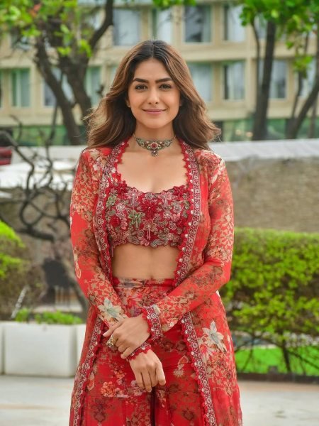 Mrunal Thakur Style Floral Koti Sharara Set Ready to Wear Ready To Wear Collection