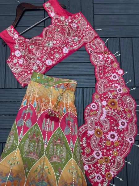 Multi Color  Coding Work Lehenga Choli with Shrug at Manufacturer Rate Bridal Lehenga Choli