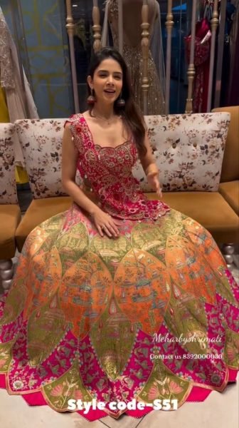 Multi Color  Coding Work Lehenga Choli with Shrug at Manufacturer Rate Bridal Lehenga Choli
