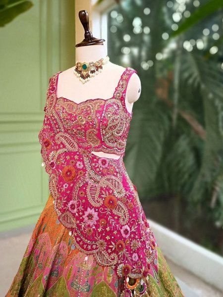 Multi Color  Coding Work Lehenga Choli with Shrug at Manufacturer Rate Bridal Lehenga Choli
