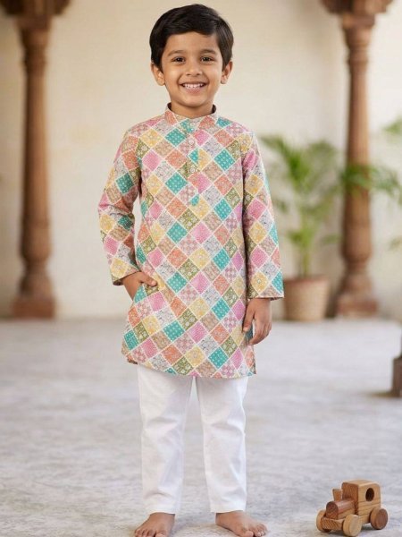 Multi Color Comfortable Kids Kurta Set at Wholesale Rate Mens Wear