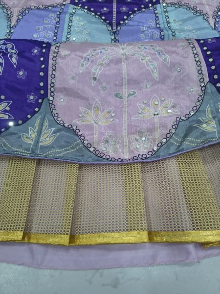 Multi Color Designer Chinon Silk Lehenga with Digital Print and Heavy Mirror Work Designer Lehenga Choli