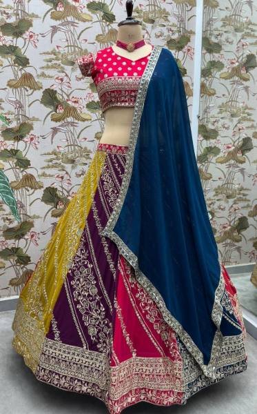 Multi Color Faux Georgette Lehenga Collection By Royal Export Designer Lehenga Choli