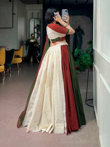 Multi Color Navratri Special 8 Meter Flair Pure Cotton Lehenga Choli Set at Wholesale  Navratri Lehnega Choli