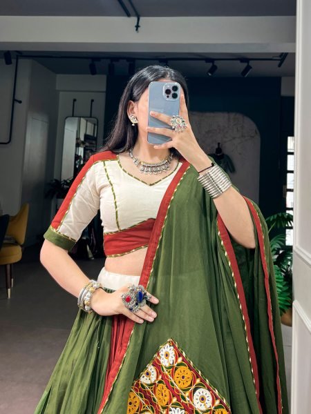 Multi Color Navratri Special 8 Meter Flair Pure Cotton Lehenga Choli Set at Wholesale  Navratri Lehnega Choli