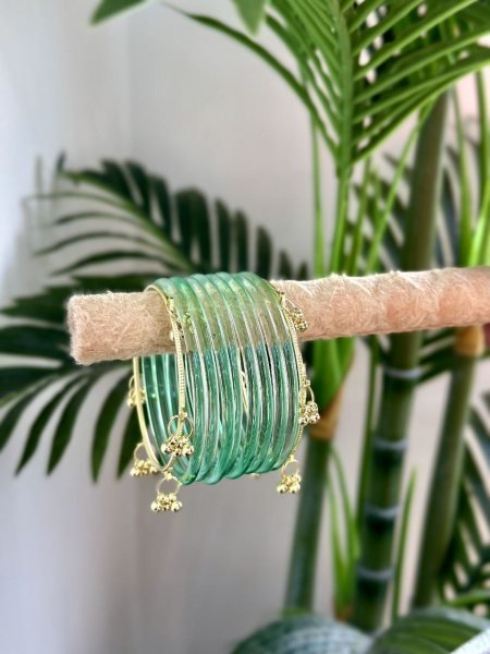 Multi color Premium Glass Bangles Combo with Silver Gold Finish Fashion Accessories Wholesale
