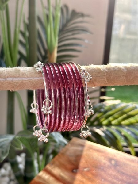 Multi color Premium Glass Bangles Combo with Silver Gold Finish Fashion Accessories Wholesale