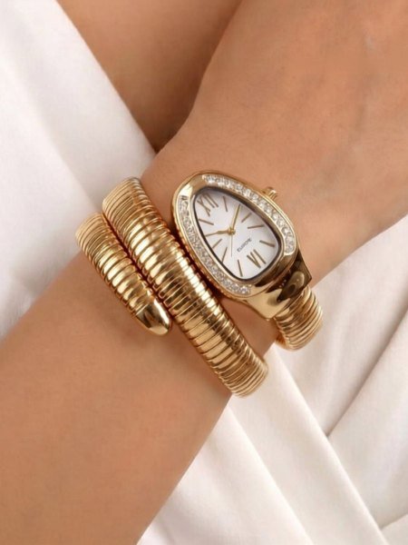 Multi Color Serpenti Style Wrap Around Bracelet Watch For Women 