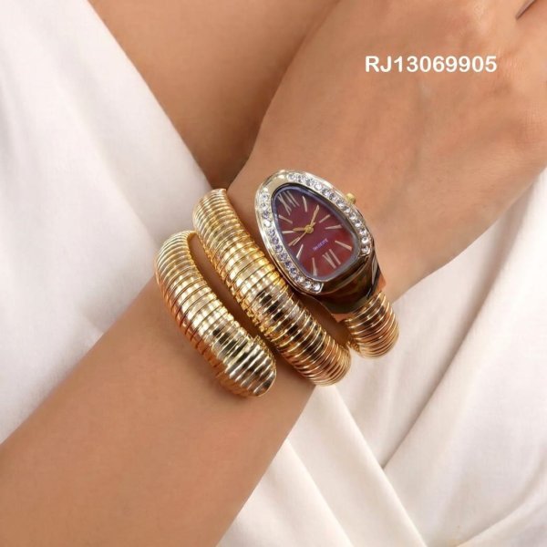 Multi Color Serpenti Style Wrap Around Bracelet Watch For Women Fashion Accessories Wholesale