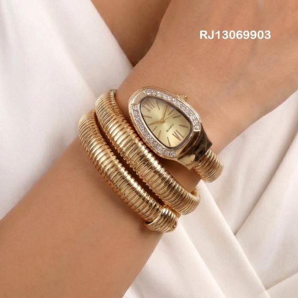 Multi Color Serpenti Style Wrap Around Bracelet Watch For Women Fashion Accessories Wholesale