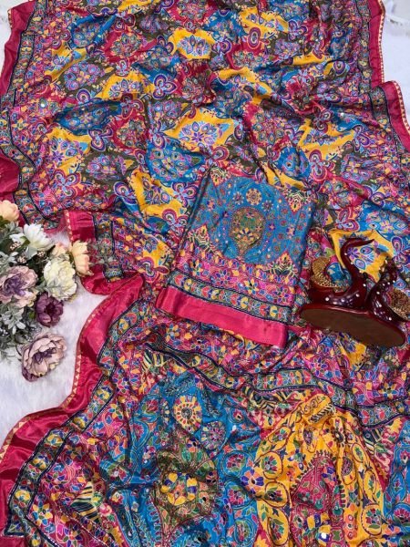 Multicolor Heavy Fendy Silk Embroidered Saree with Front and Back Blouse Work at Wholesale Rate Designer Wedding Sarees Wholesale