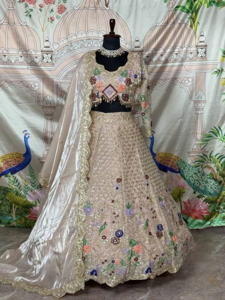 Multicolor Jimmy Choo Soft Net Bridal Lehenga with 4m Flare and Sequins Reception Wear  Lehenga
