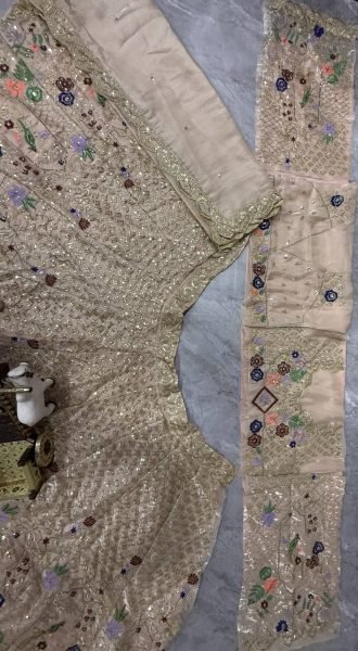 Multicolor Jimmy Choo Soft Net Bridal Lehenga with 4m Flare and Sequins Reception Wear Designer Lehenga Choli