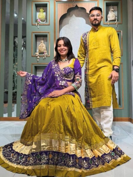Navratri Special Lehenga Choli and Mens Kurta Couple Combo at Wholesale Price Mens Wear