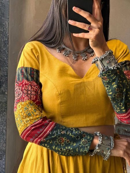Mustard Yellow Printed Rayon Lehenga Choli with 4 Mtr Flair and Dupatta Festive Outfit Navratri Lehnega Choli