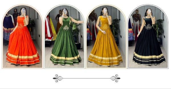 Mustard Yellow Rayon Cotton Flared Lehenga with Fancy Zigzag Patti Top Ready-to-Wear for Navratri Navratri Lehnega Choli