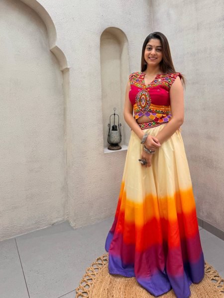 Muticolor Navratri Special 5 Meter Flair Magic Cotton Lehenga Choli at WHolesale Rate Navratri Lehnega Choli