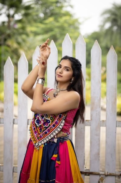 Mutli Color Pure Rayon Cotton Kutchi Work Lehenga Choli with Real Mirror Work for Navratri Navratri Lehnega Choli