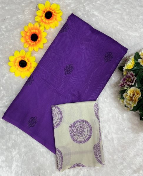 Mystic Purple Mul Cotton Saree with Digital Print Soft Drape for Graceful Days Printed Cotton Sarees Wholesale