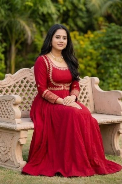 Natural Maroon Maxi Style Roman Cotton Anarkali with Embroidered Koti and Dual Fabric Dupatta Ready To Wear Collection