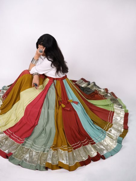 Navratri 2026 Multicolor Lehenga Skirt with 8 Meter Flare at Fatory Price  Navratri Lehnega Choli
