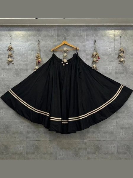 Navratri Black Rayon Lehenga with Gotta Patti Work for Garba Nights  Lehenga