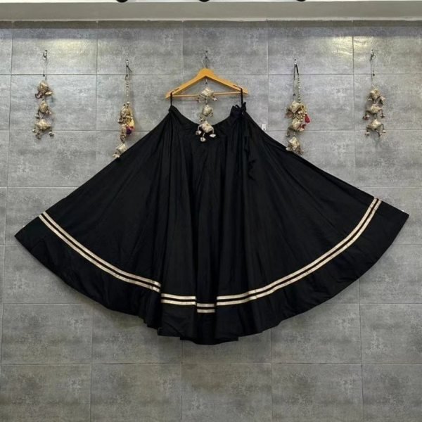 Navratri Black Rayon Lehenga with Gotta Patti Work for Garba Nights Navratri Lehnega Choli