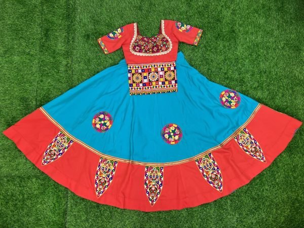 Navratri Couple Combo Mirror Work Chaniya Choli with Printed Kurta at Wholesale Rate Navratri Lehnega Choli