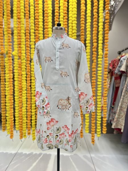 Navratri Couple Combo Mirror Work Chaniya Choli with Printed Kurta at Wholesale Rate Navratri Lehnega Choli
