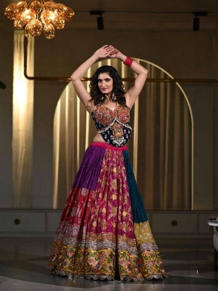 Navratri Festive Wear Muslin Cotton Lehenga Chaniya Choli with Heavy Mirror Work  And Dupatta for Women  At Best Rates  Lehenga