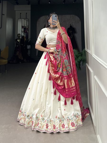 Navratri Garba Traditional Khadi Cotton Chaniya Choli for Women s Navratri Lehnega Choli