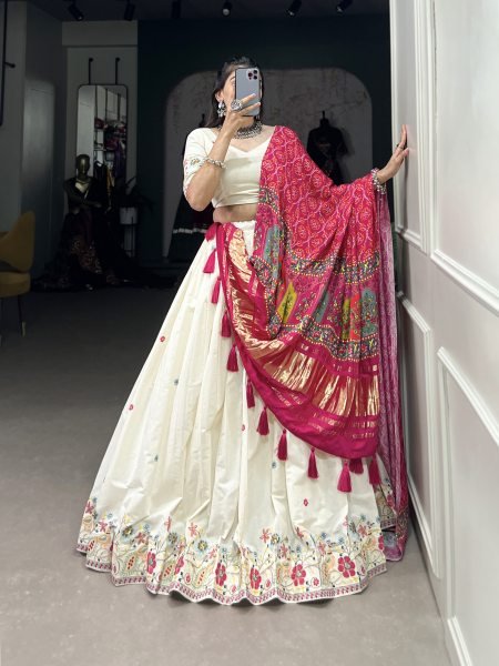 Navratri Garba Traditional Khadi Cotton Chaniya Choli for Women s Navratri Lehnega Choli