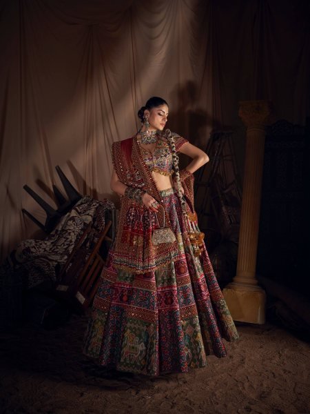 Navratri Muslin Cotton Lehenga Choli with Real Mirror Work and Designer Dupatta Navratri Lehnega Choli