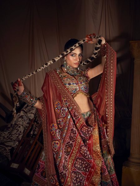 Navratri Muslin Cotton Lehenga Choli with Real Mirror Work and Designer Dupatta Navratri Lehnega Choli
