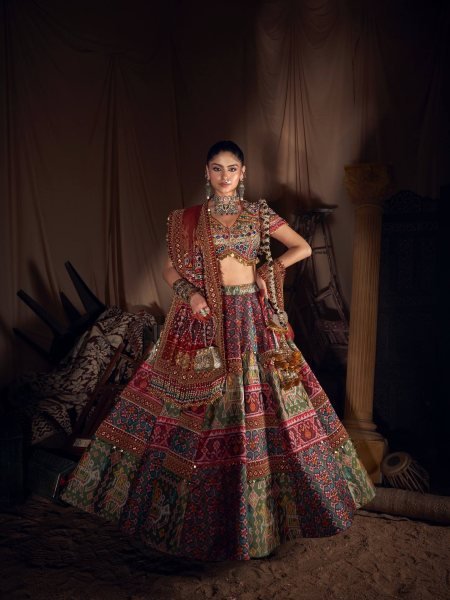 Navratri Muslin Cotton Lehenga Choli with Real Mirror Work and Designer Dupatta Navratri Lehnega Choli