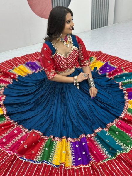 Navratri Queen Multicolor Pure Cotton Lehenga 2025 Garba Must Have Navratri Lehnega Choli