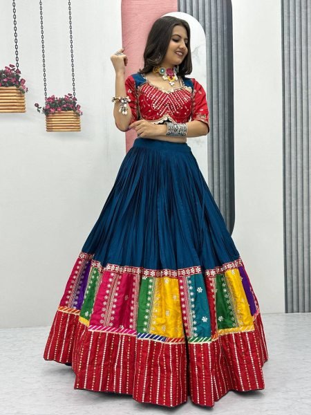 Navratri Queen Multicolor Pure Cotton Lehenga 2025 Garba Must Have Navratri Lehnega Choli