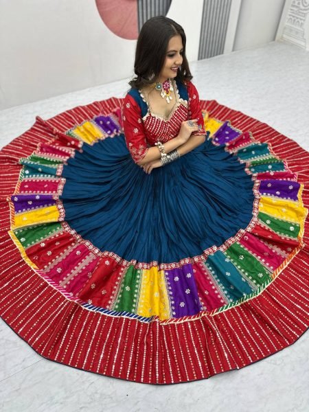 Navratri Queen Multicolor Pure Cotton Lehenga 2025 Garba Must Have Navratri Lehnega Choli
