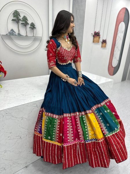 Navratri Queen Multicolor Pure Cotton Lehenga 2025 Garba Must Have Navratri Lehnega Choli