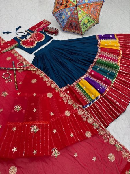 Navratri Queen Multicolor Pure Cotton Lehenga 2025 Garba Must Have Navratri Lehnega Choli