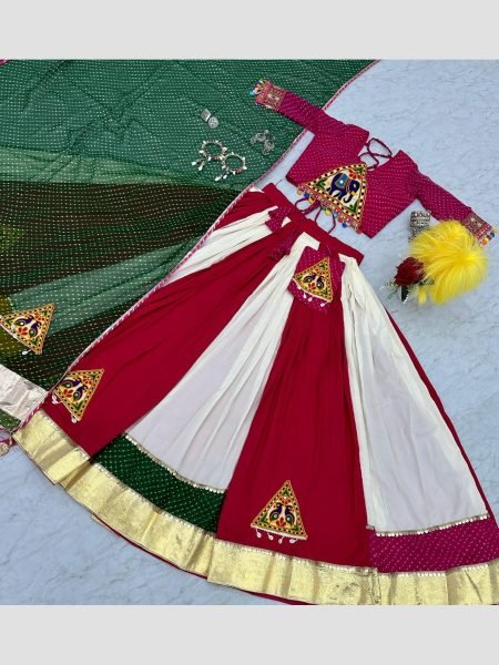 Navratri Special Attached Purse Lehenga Choli Navratri Lehnega Choli