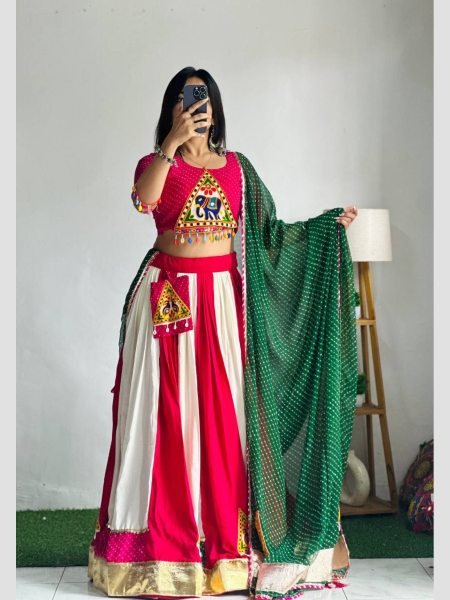 Navratri Special Attached Purse Lehenga Choli Navratri Lehnega Choli