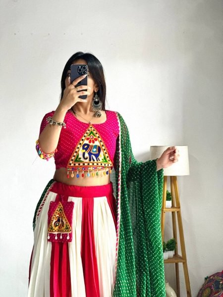 Navratri Special Attached Purse Lehenga Choli Navratri Lehnega Choli
