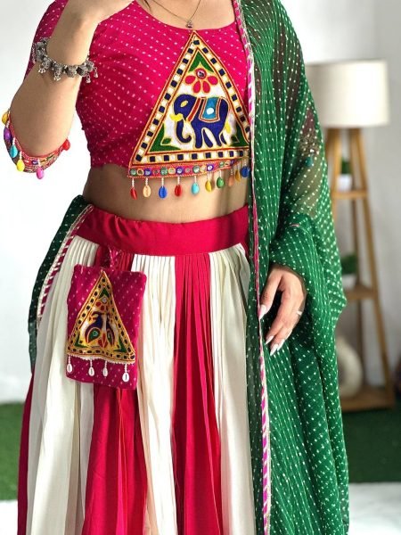 Navratri Special Attached Purse Lehenga Choli Navratri Lehnega Choli