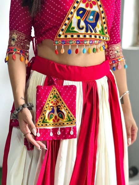 Navratri Special Attached Purse Lehenga Choli Navratri Lehnega Choli
